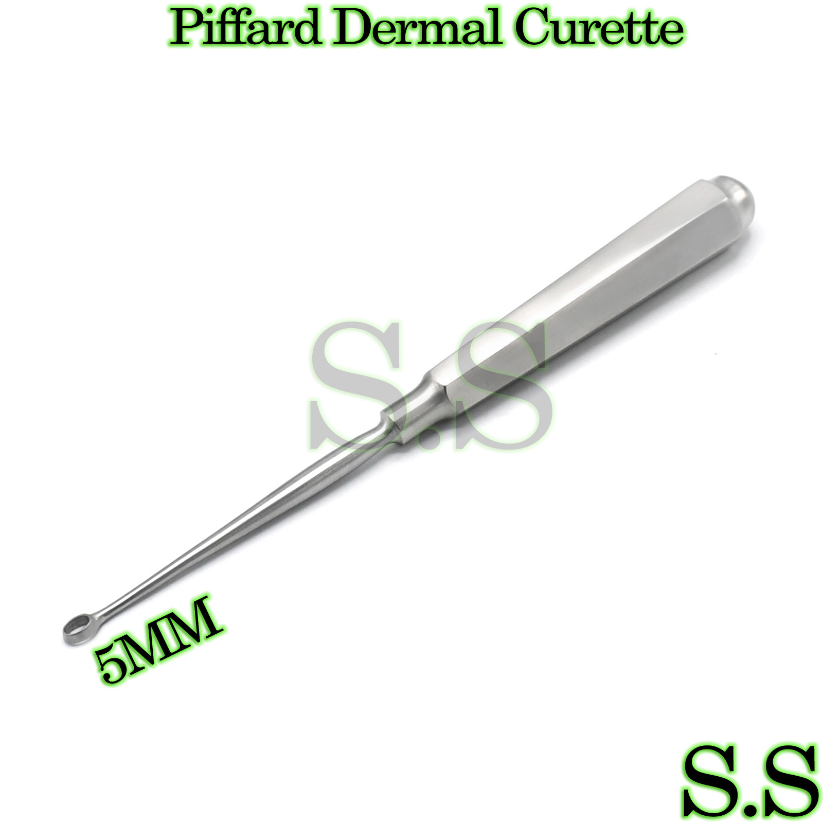 Piffard Dermal Curettes 5MM Oval Shape Cup 6 1/4″ Surgical Instruments