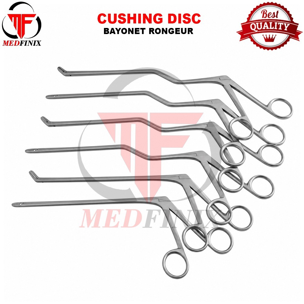 Cushing Disc Rongeur Bayonet Forceps Straight and Up 2,4 mm 6 PCs Set