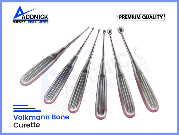 Volkmann Bone Curette Orthopedic Sharp Spoon Surgical Instrument Set – 6-PCS