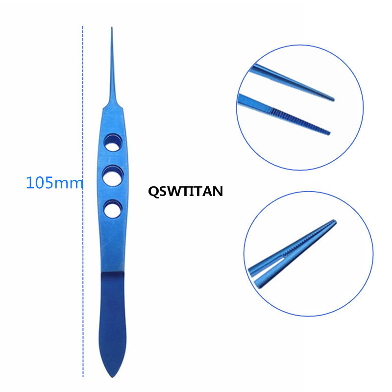 1pc Ophthalmic Tissue Forceps serrated tips Conjunctiva Tweezers