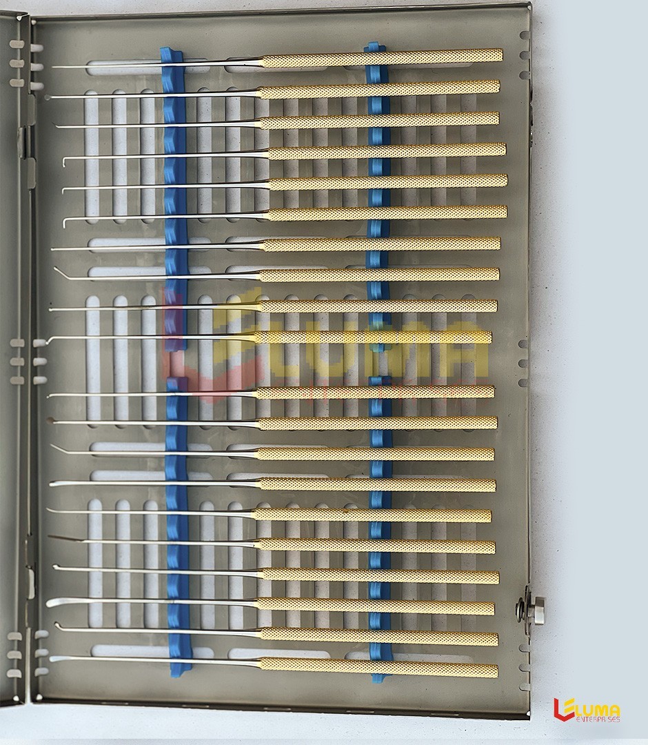 Rhoton Micro Dissector Expanded 20 PCS Set of Stainless Steel with steel case MT
