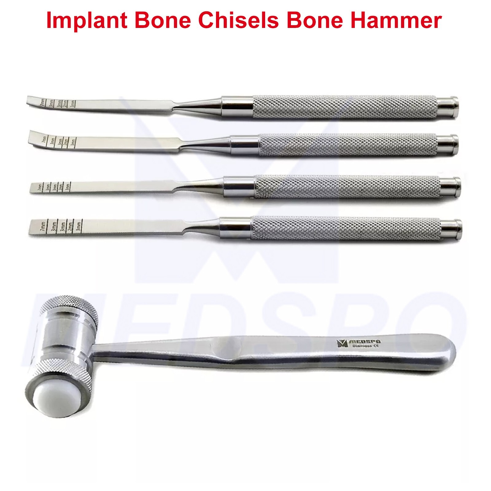 Dental Osteotome Bone Chisels Implant Oral Surgery Sinus Lift Mallet Mead Hammer