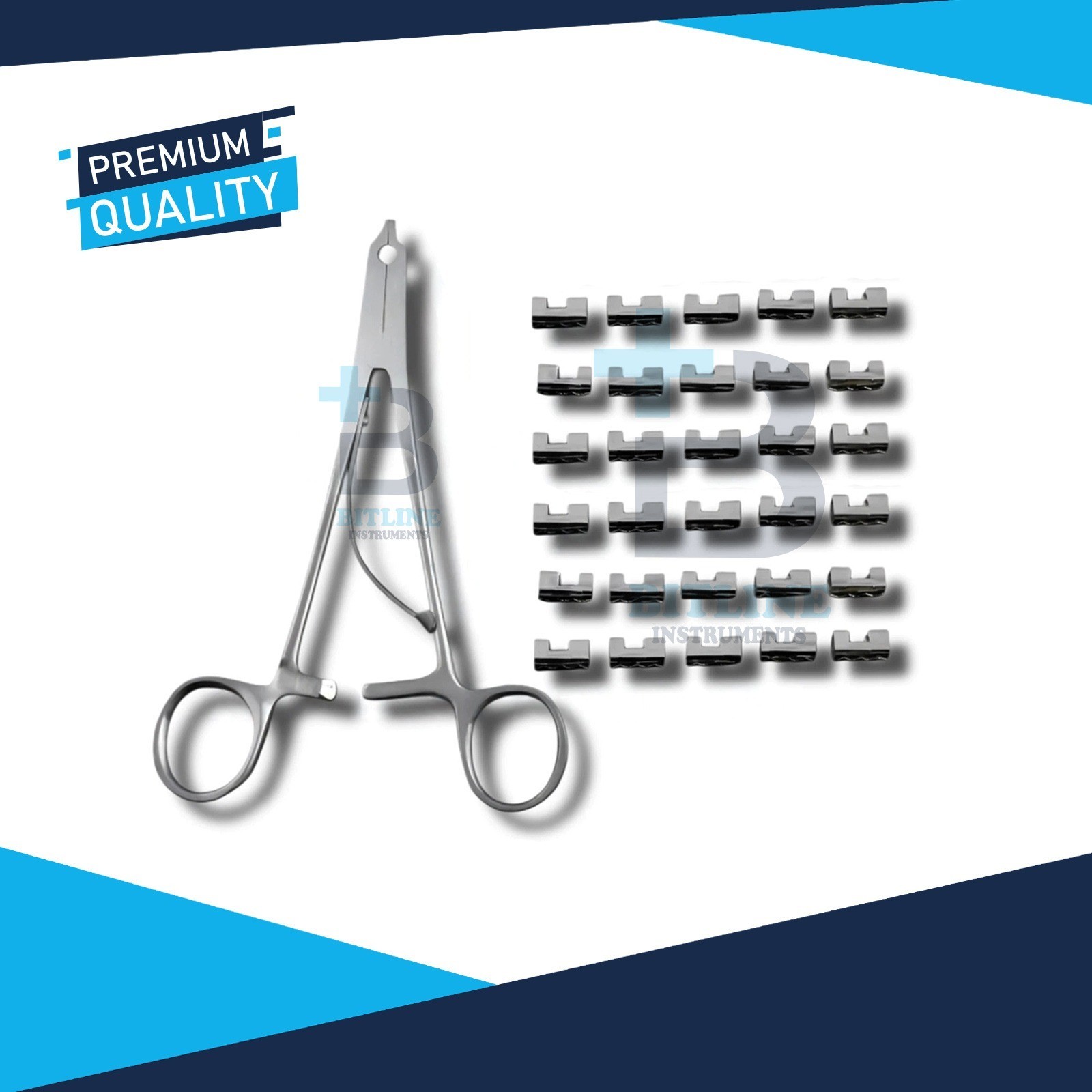 Raney Scalp Clip Applicator Plus 30 Pcs Clips Surgical & Orthopedic Instruments