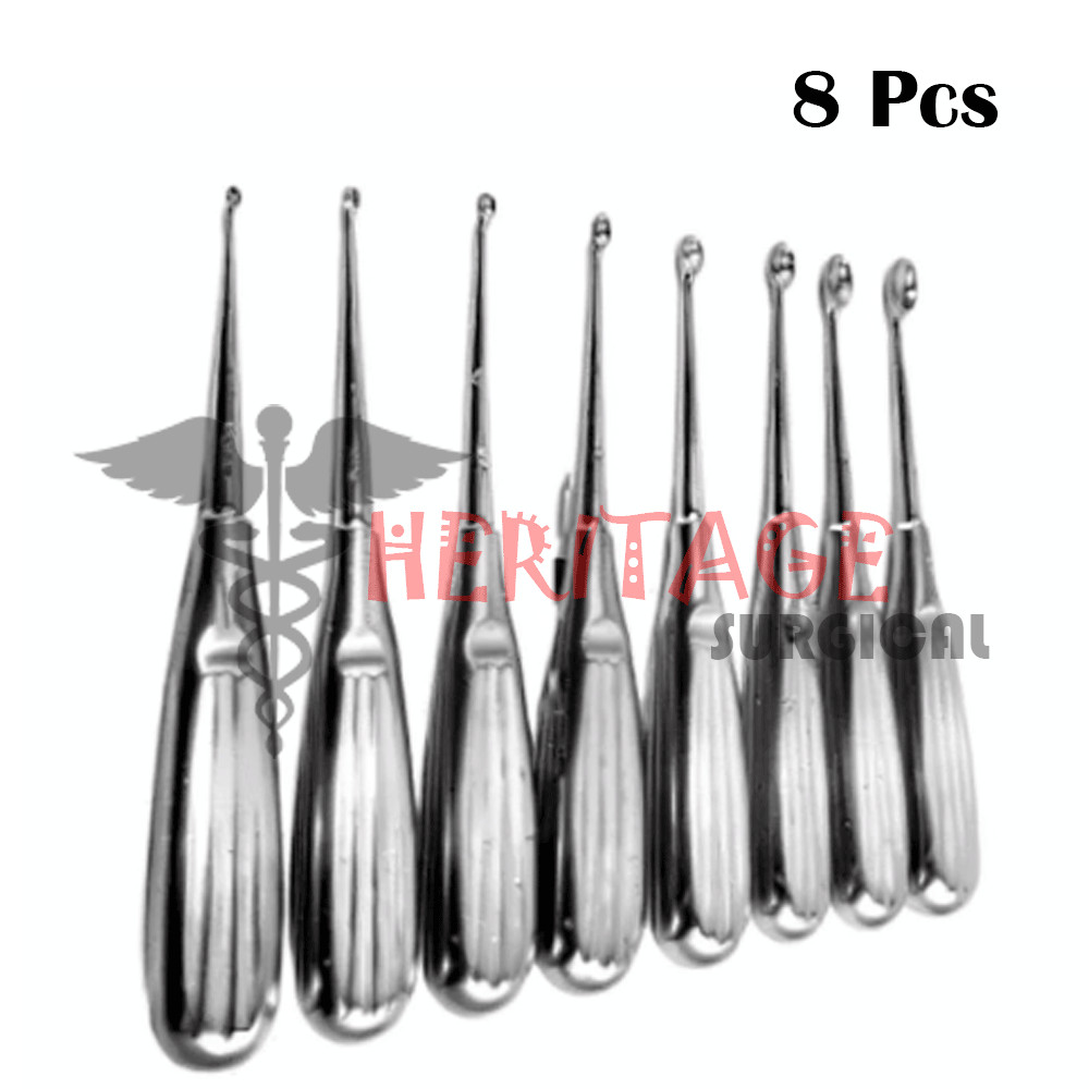 Volkmann Bone Curettes Set of 8 Pcs Orthopedic Surgical Instruments