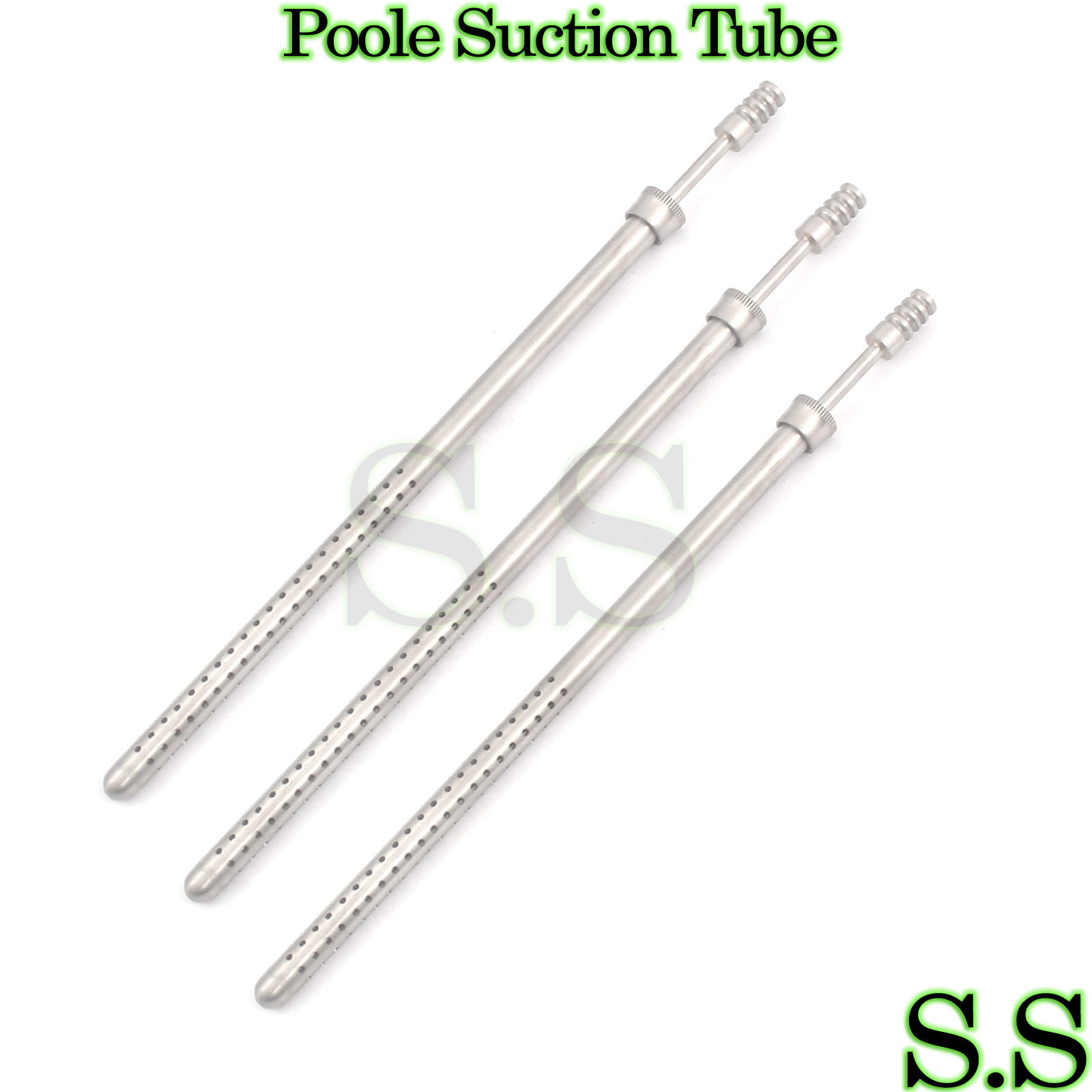 3 Pcs Medical Surgical Poole Straight Suction Tube 9.25″ Width 10mm Instruments