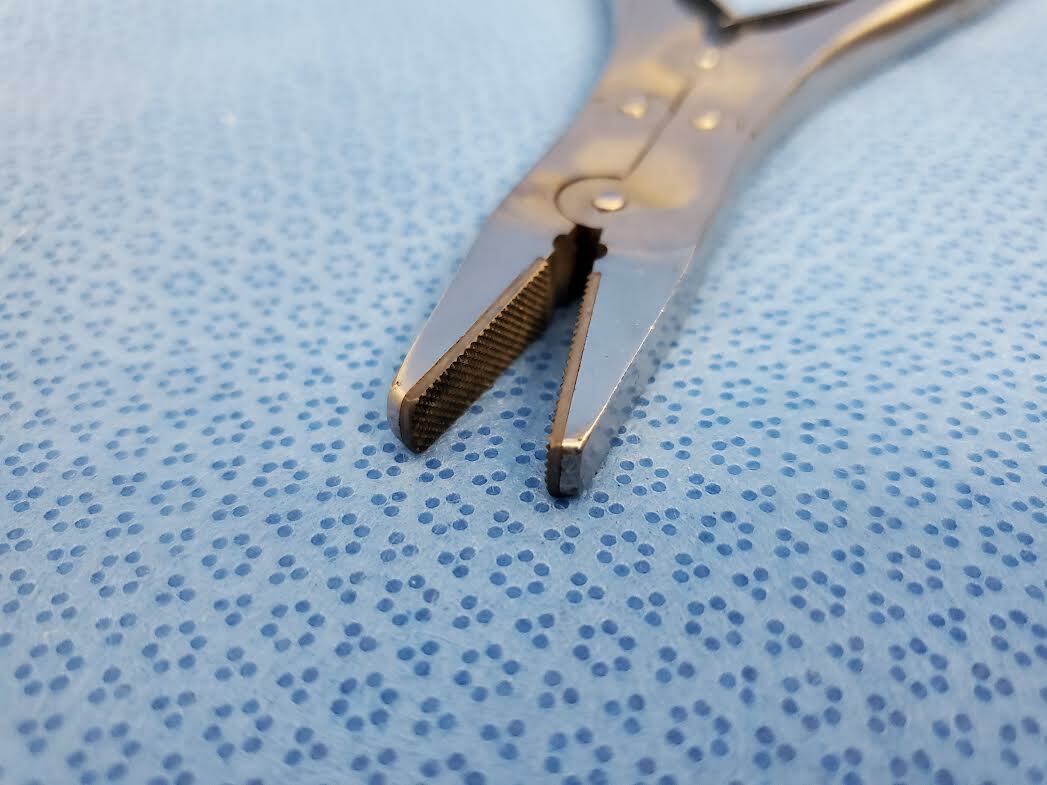 German Stainless Double Action 7″ Flat Nose TC Wire Twisting Pulling Forcep