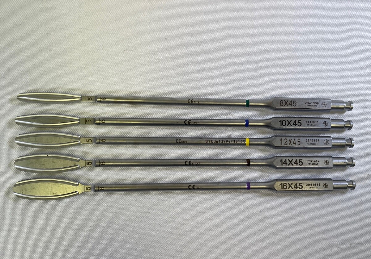 Set of 5 Medtronic OLIF Modular Shavers 8-16mm x 45mm Neurology Spine Orthopedic