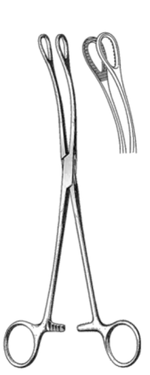 1FOERSTER Sponge Forceps, 9.5″, Curved Serrated Jaws, Sterile Single use 25/Box