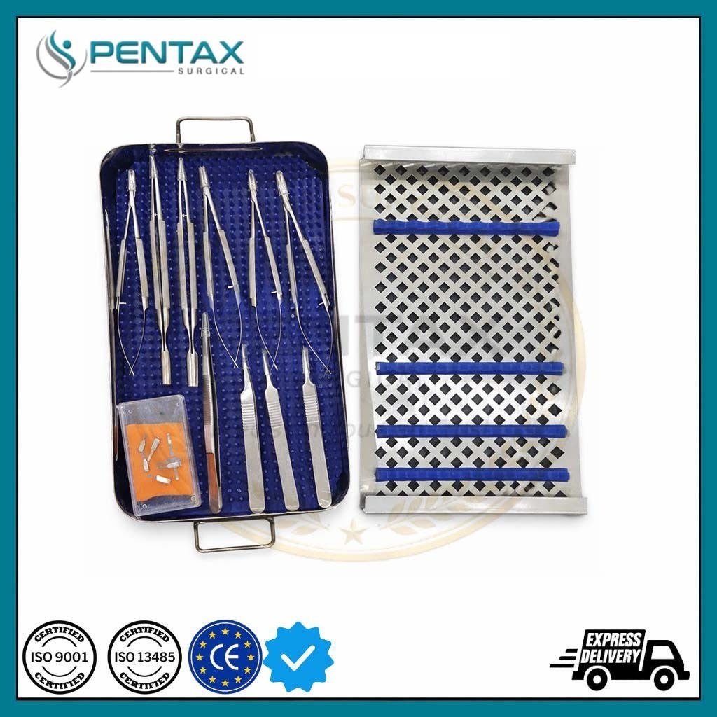 Hand surgery basic set of micro surgical instruments with case