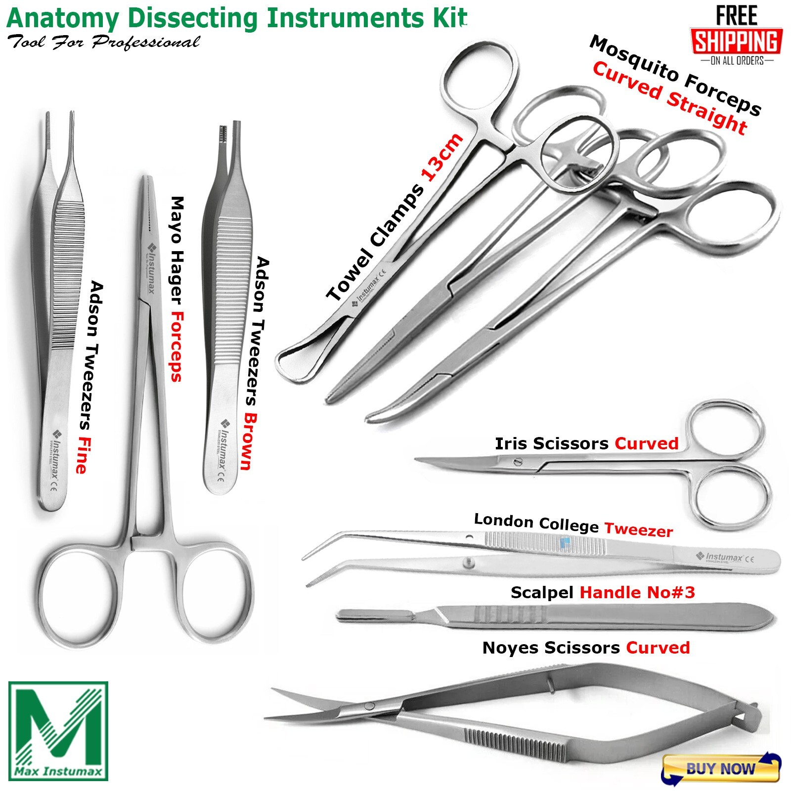 New Autopsy/Anatomy Dissecting Kit Upgrade Medical Surgical Surgery Instruments