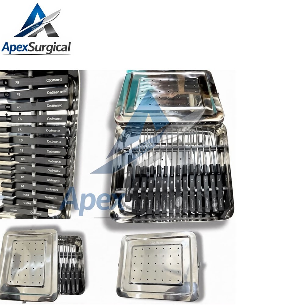 Lot Of 14 Codman Microdiscectomy Karlin Cervical Curettes Set With Tray
