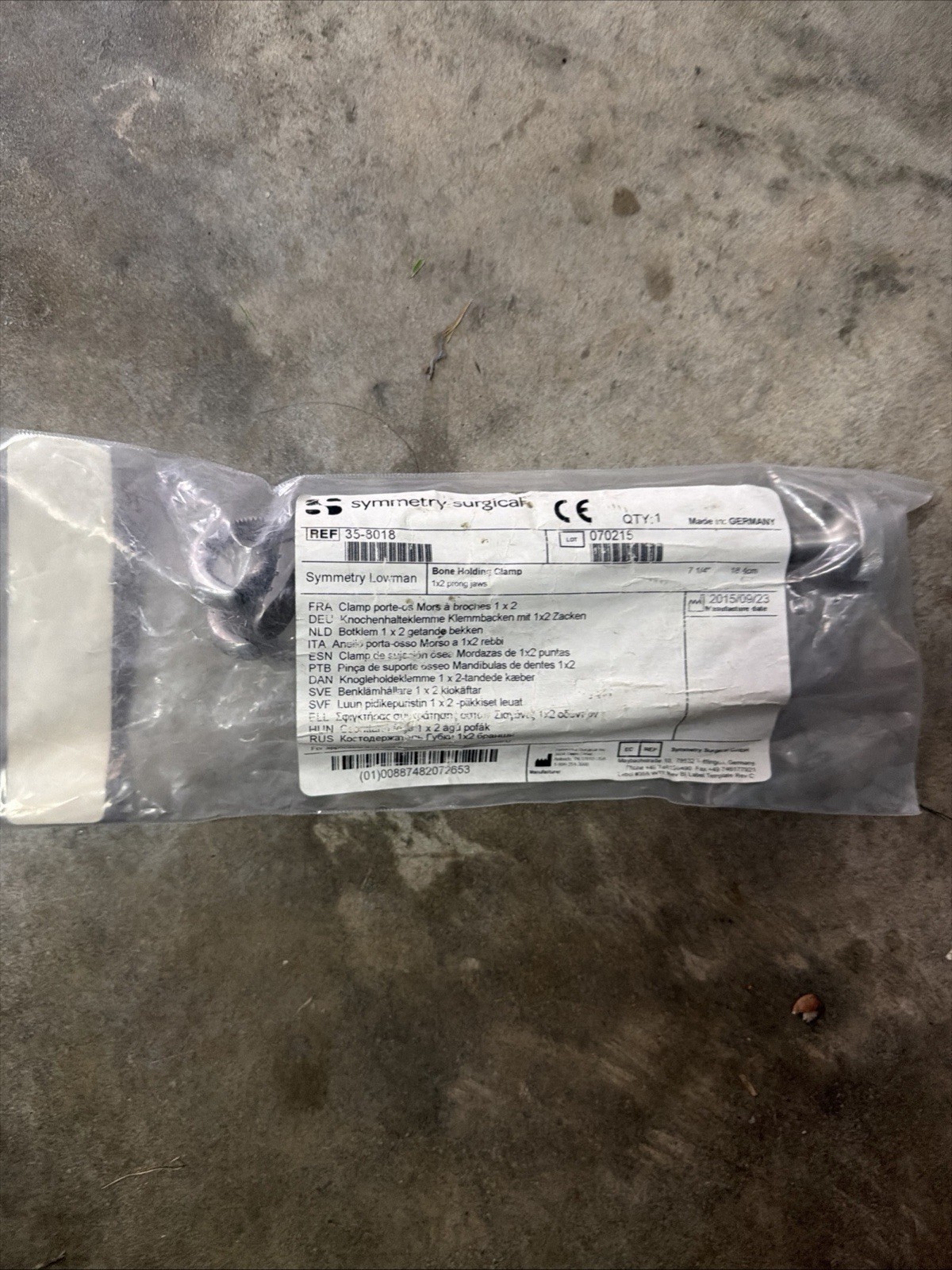 Symmetry Surgical Lowman Bone Holding Clamp 1×2 7 1/4in 35-8018 Orthopedic (2)