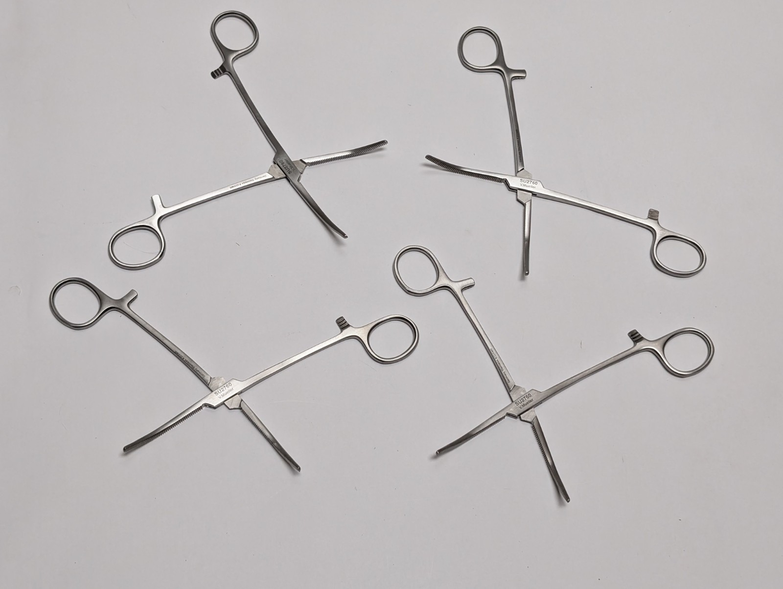 4 pcs. V. MUELLER SU2760 Pean Artery Forceps Made In Germany (USED).