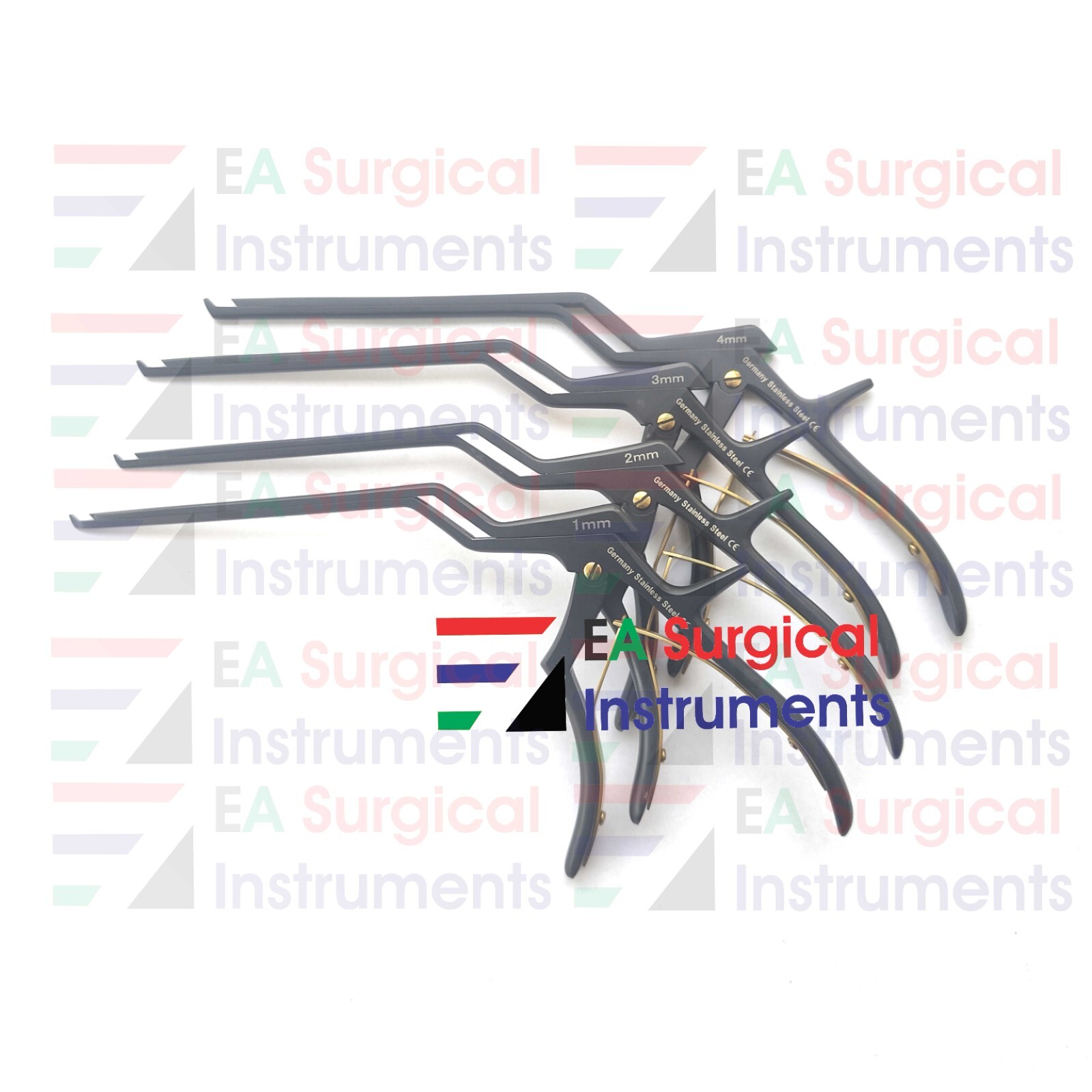 Kerrison Rongeurs Bayonet 1,2,3 &4mm Set Bone Spine Orthopedic Instrument German