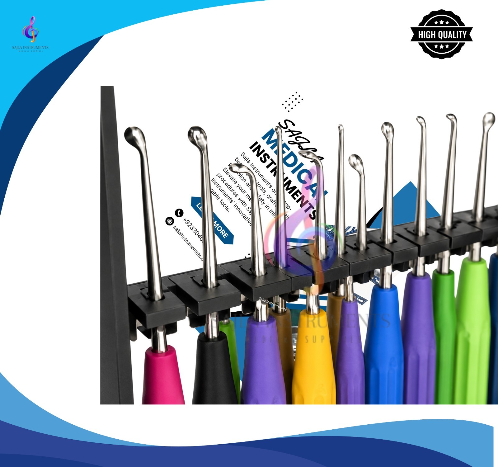 Spine Bone Curettes 12 PCS German Steel Orthopedic Instruments. BY Sajla.