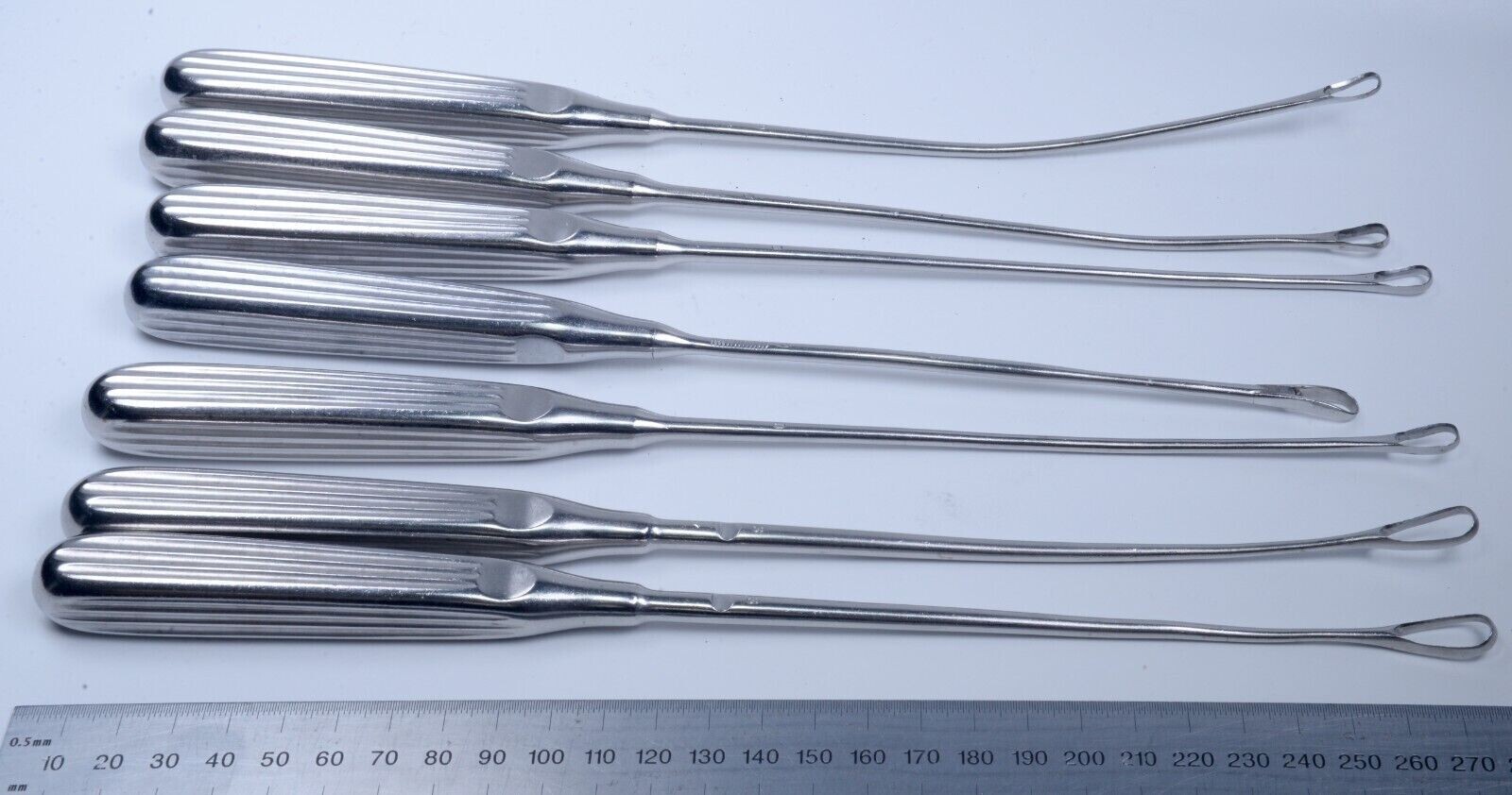 Lot of 7 Uterine Curette Size #0 #1 #3 Stainless Steel Surgical Instruments A+