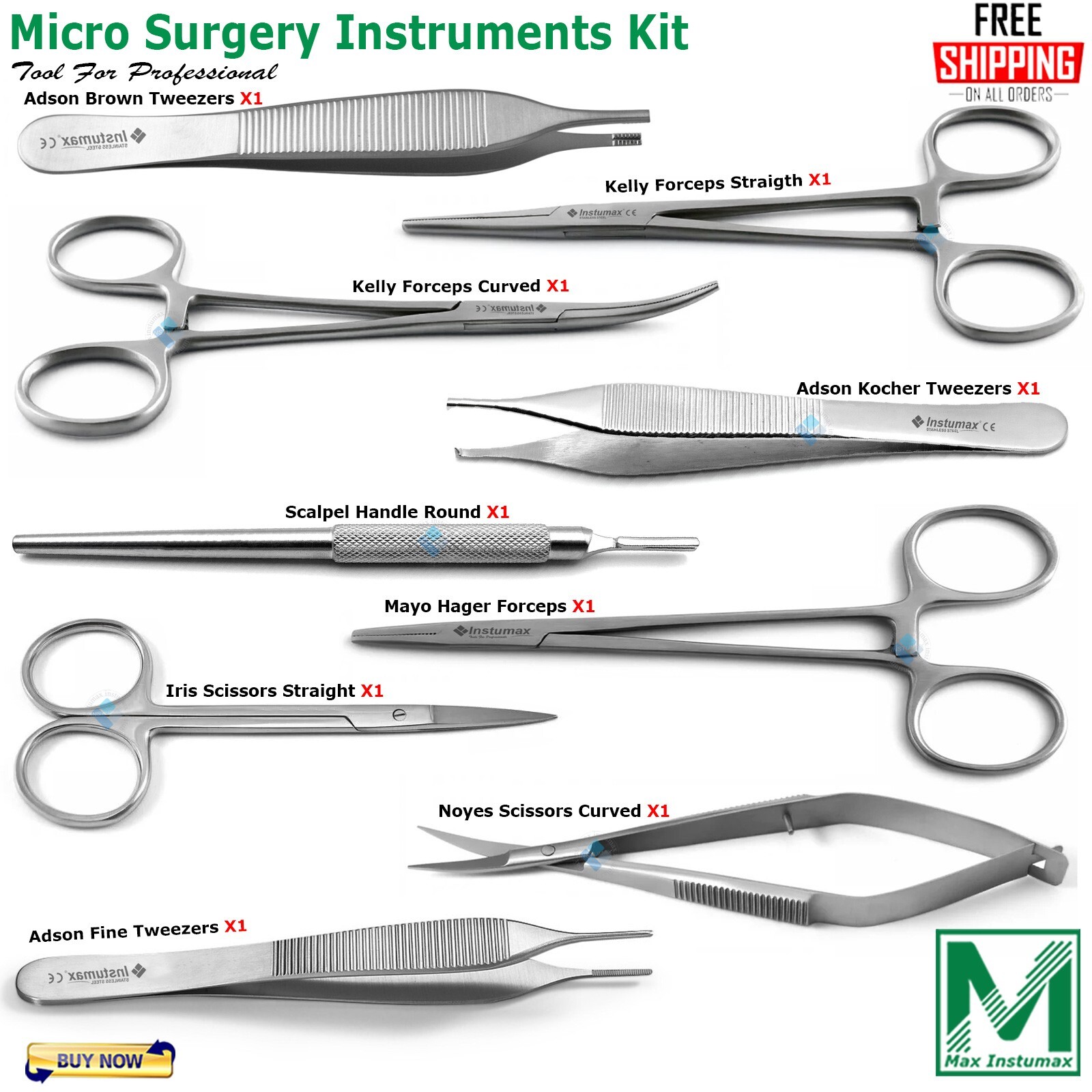 Micro Surgery Kit For Delicate Tissues Ophthalmic Oral Surgical Instruments