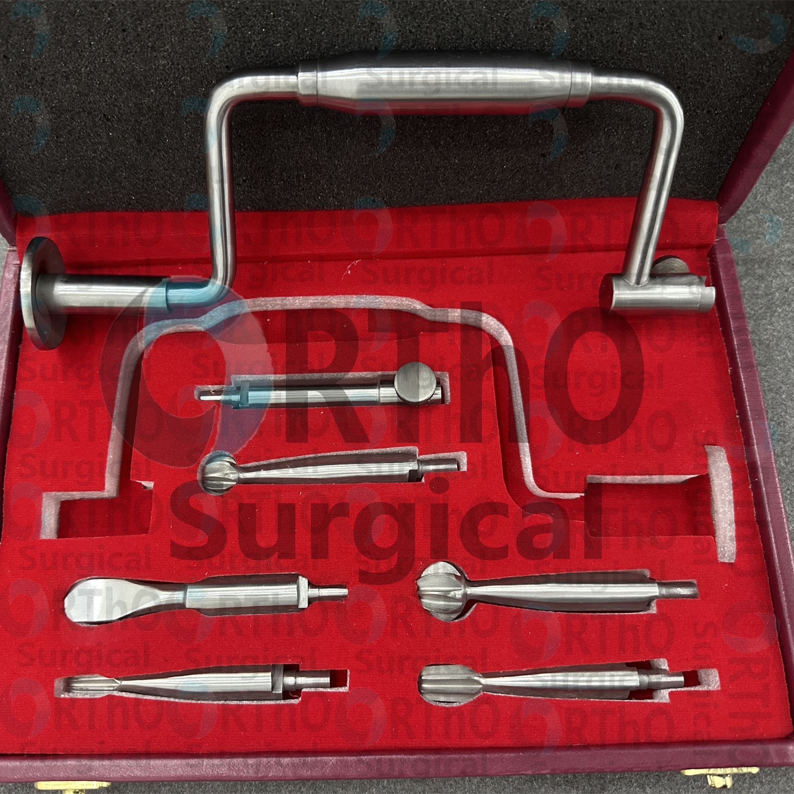7 Pcs Hudson Hand Drill Brace Set With FREE Case Orthopedic Instrument German Gr