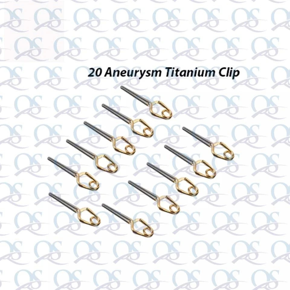 YASARGIL Aneurysm Clips with Applicator Neurosurgery 20 PCs Titanium Clips