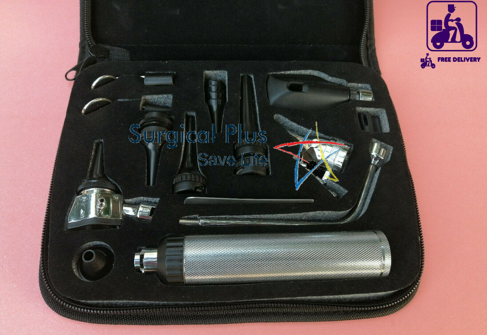 Otoscope & Ophthalmoscope Diagnostic Set, Ent Instruments Ear,Nose & Throat Set