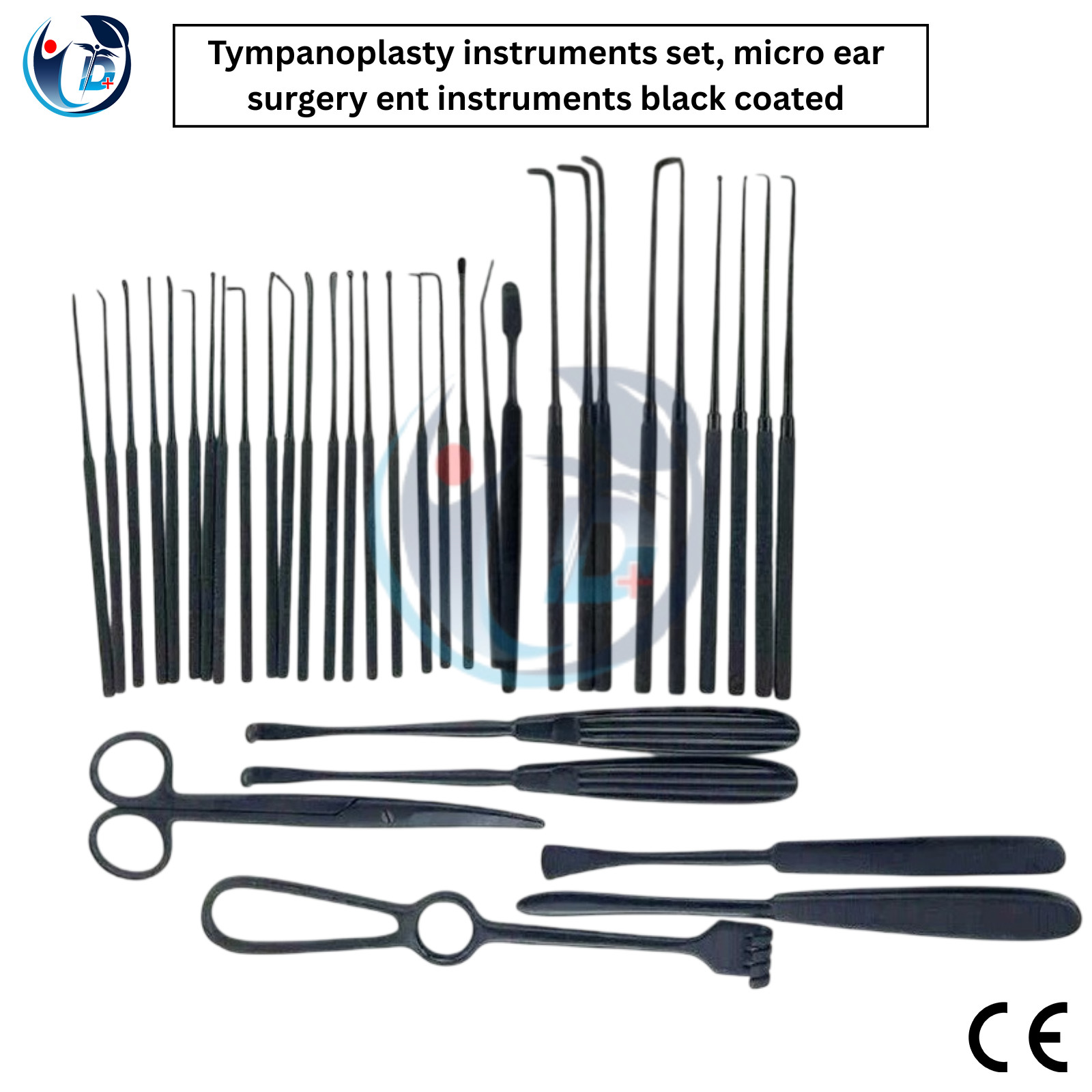 Tympanoplasty Instrument Set Micro Ear Surgery Black Coated ENT Instrument 30 Pc