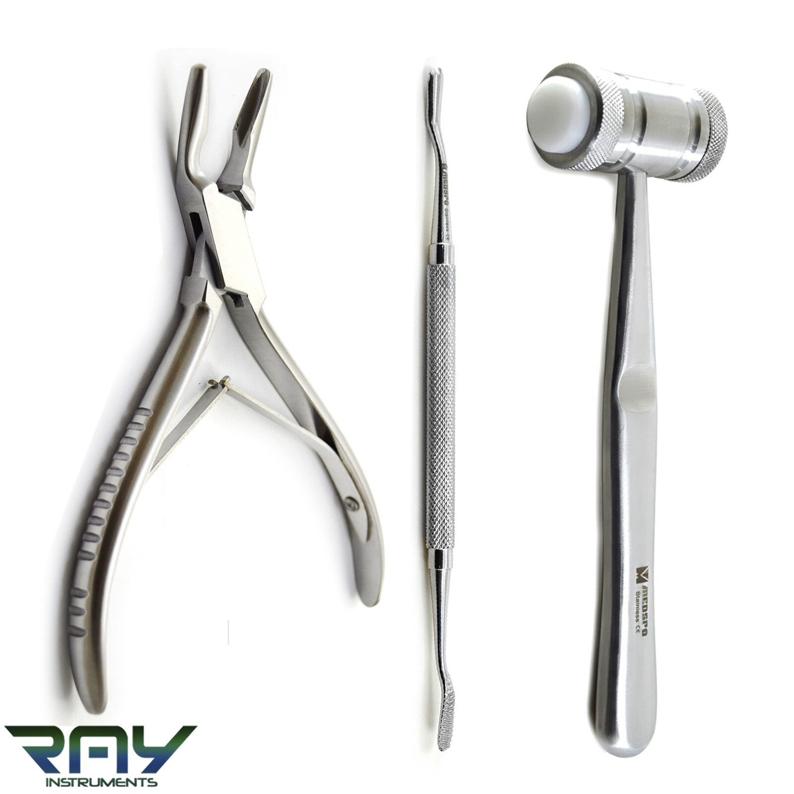 Dental Implant Orthopedic Tools Set Bone Rongeur Plier Mallet Hammer Bone File