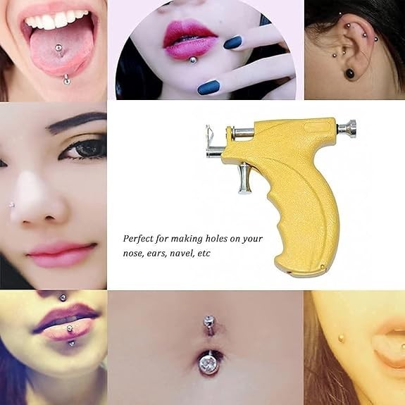 Professional Ear Piercing Gun Set Stainless Steel with 2, 3, 4 & 5mm Stud Holder