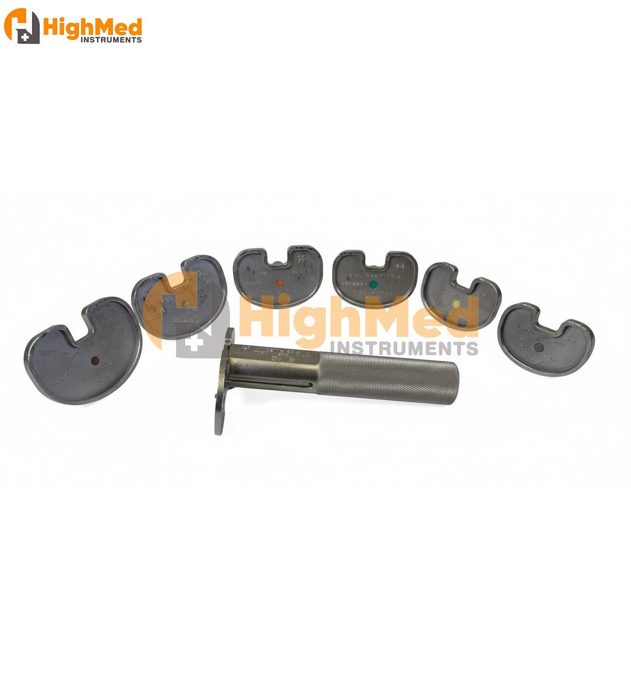 Set of 7 Tibial Keel Punch Handle & Trial Sizers 2-6 Orthopedics Knee Trauma