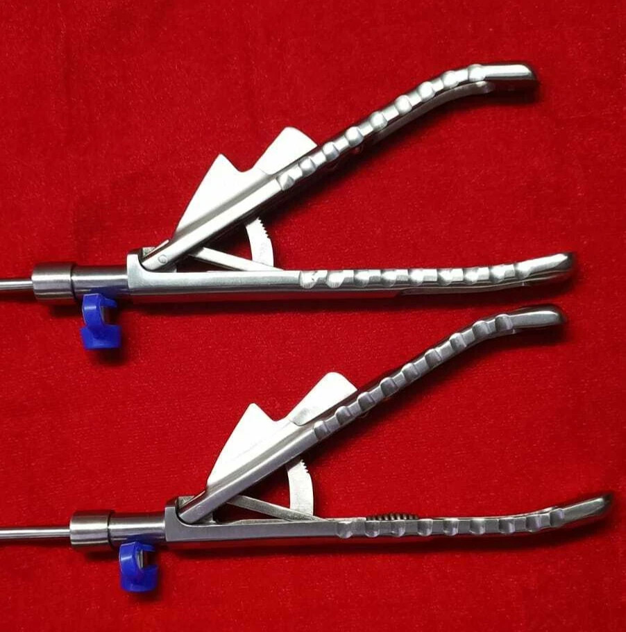 2pc Laparoscopic Needle Holder Curved Jaw Right Hand 3mm Surgical Instrument