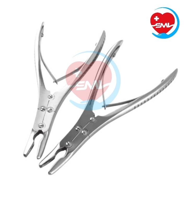 Ruskin Bone Rongeur 7″Curved Double Action Orthopedic Instruments 2 Pcs