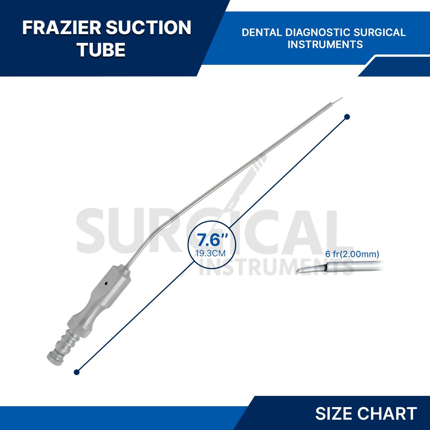 Frazier Suction Surgical Tube No. 6 Aspirator Surgical Instruments German Grade