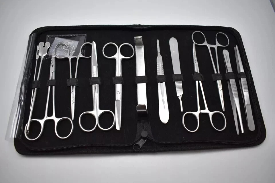 DISSECTING KIT 14 PCS STUDENT ANATOMY INSTRUMENTS MEDICAL SURGICAL LAB