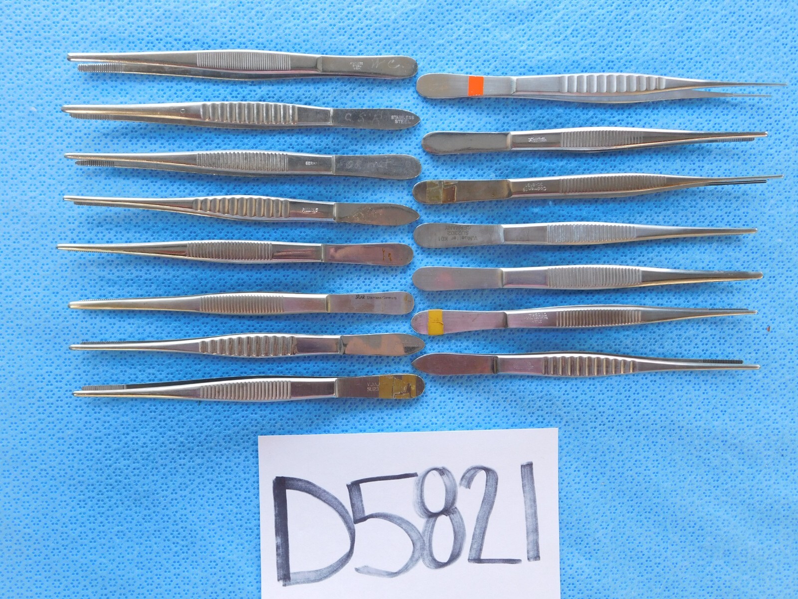 D5821 V. Mueller Codman Pilling Surgical Forceps Lot of 15 Approx 14.5cm