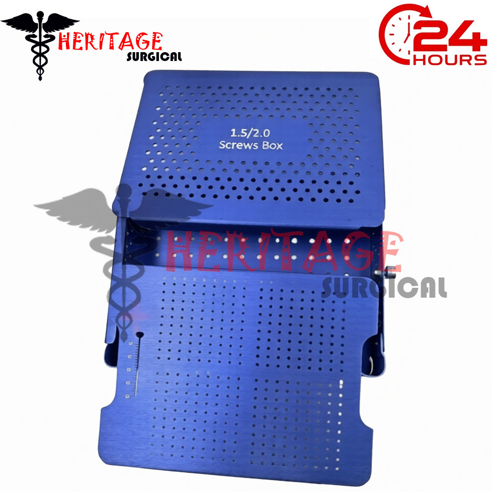 Orthopedic LCP Empty 1.5mm & 2.0mm Locking and Cortical Screw Box Aluminum Case