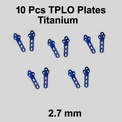 Titanium Veterinary Orthopedic Locking Plates TPLO 2.7mm 10Pcs Set Right Left