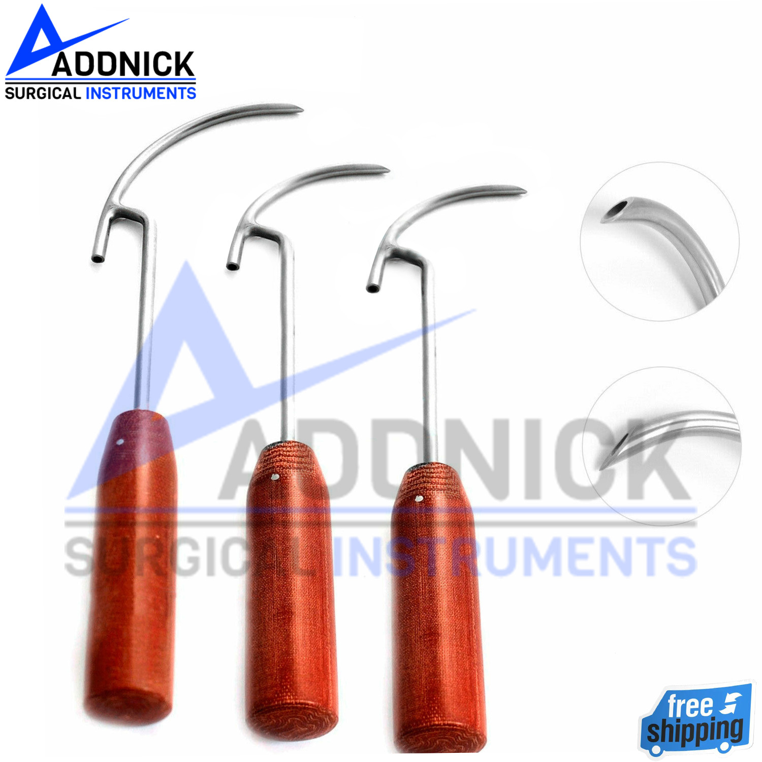 3 Wire Passer 45 mm, 55mm and 70mm fiber Handle Orthopedic Instruments