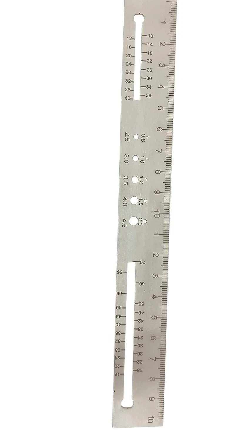 Orthopedic Combo of Measuring Drill & Screw Gauge for Drill Bit, K Wire, Pin