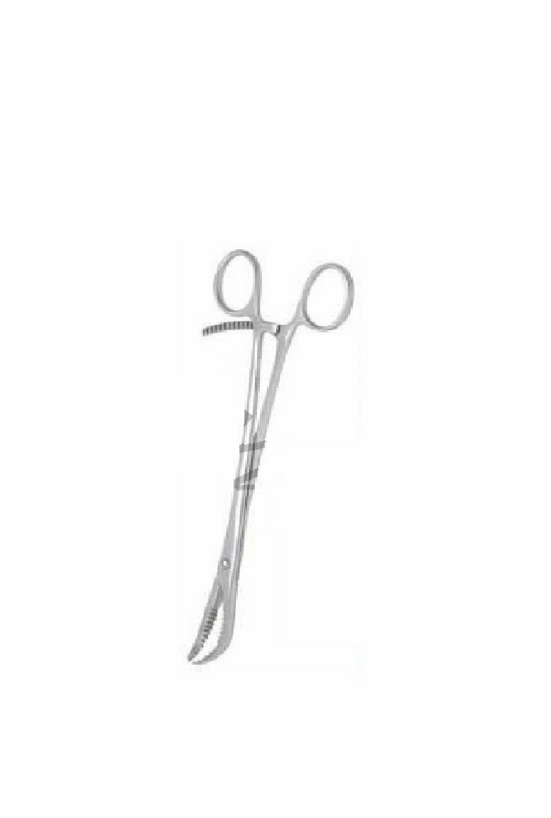 Orthopedic Bone Holding Reduction Forceps 170mm Curved Serrated Jaw ratchet lock