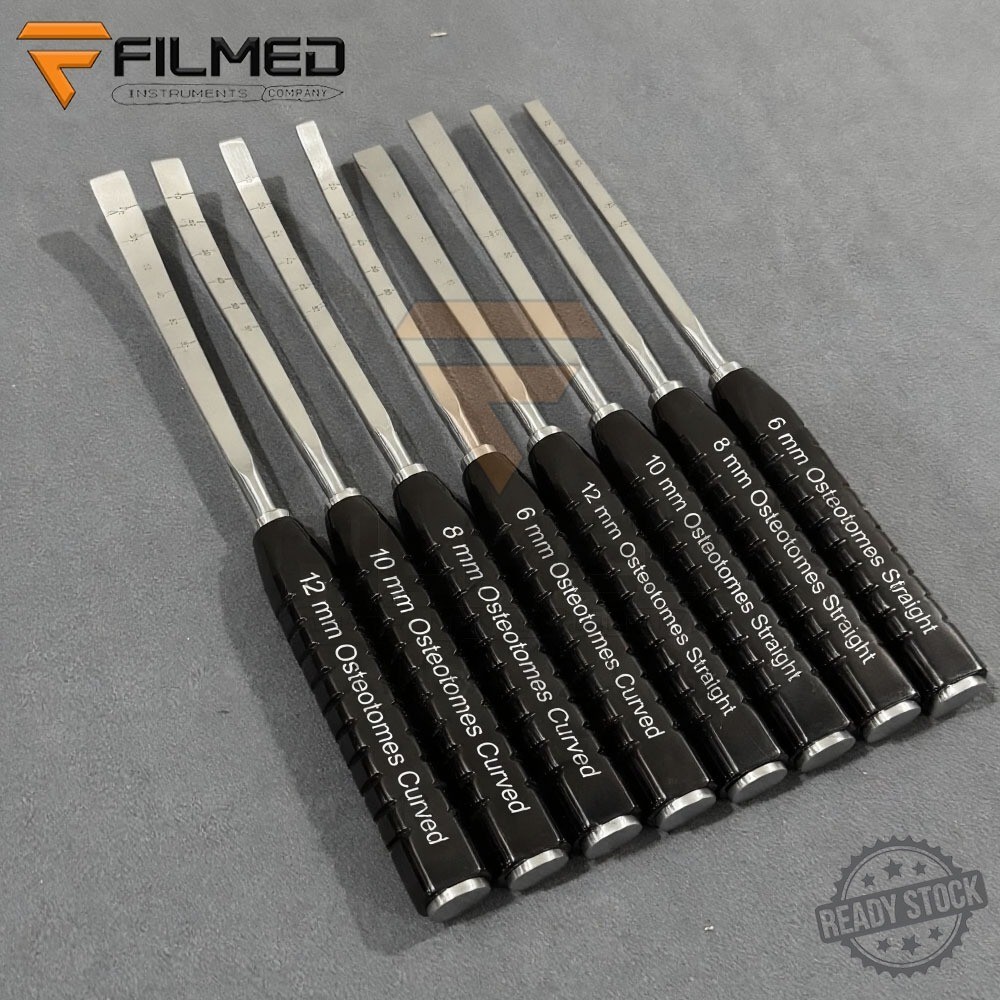 Orthopedics Osteotomes Bone Osteotomes Straight Curved Veterinary 8 Pcs Set