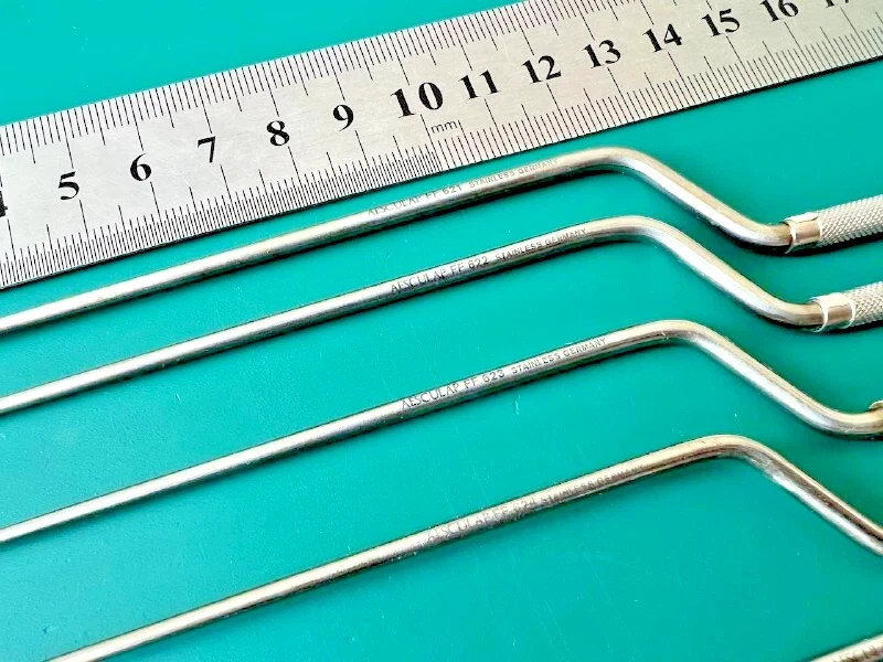 Aesculap Neurosurgery Pituitary Instruments LOT of 5, Bayonet-Shaped