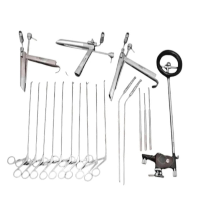 Pedestal Larngoscoppe Set Micro Laryngeal Surgery ENT Endoscopic Instruments