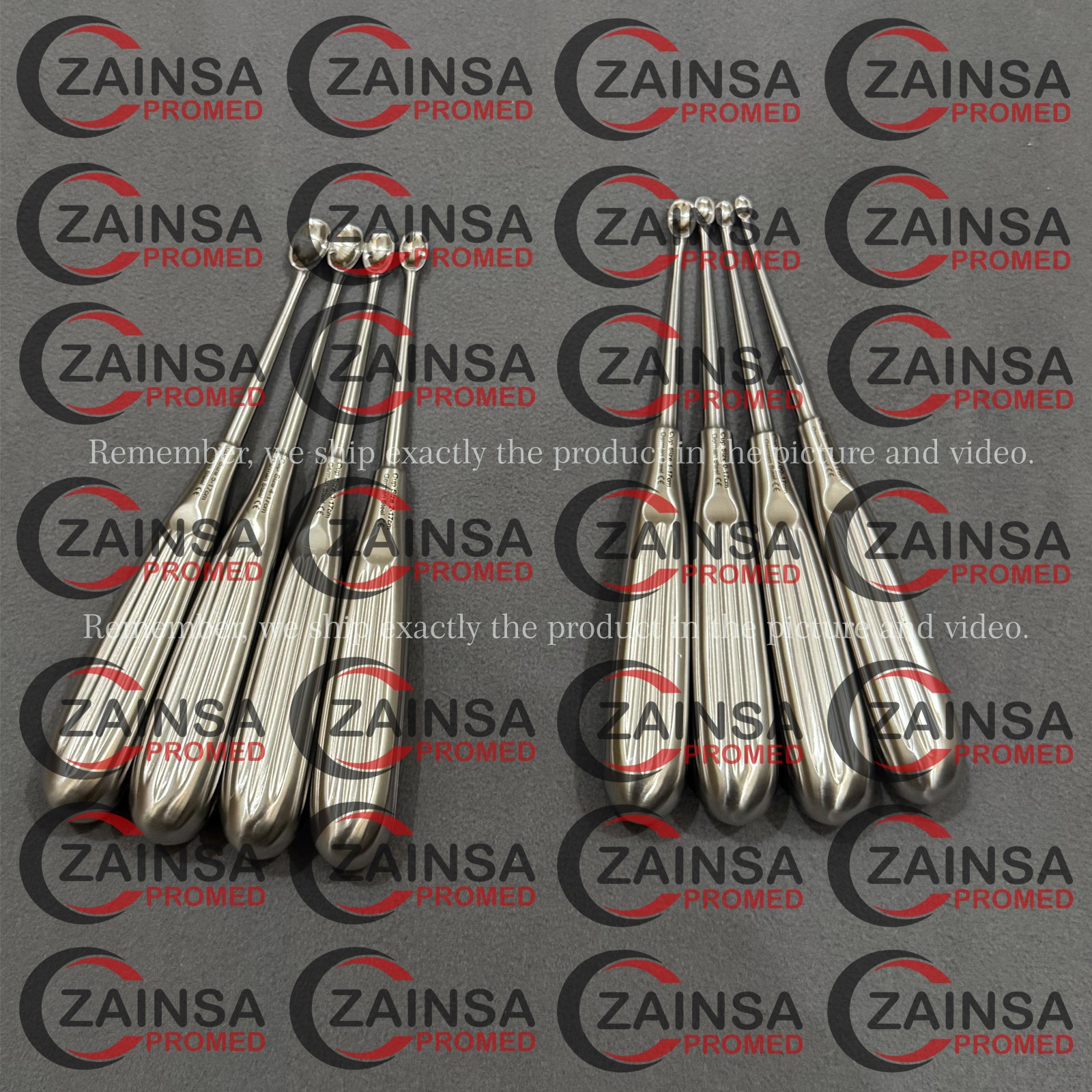 Volkmann Bone Curette Sharp Spoon Set of 9 PCs Dental Tissue Surgery