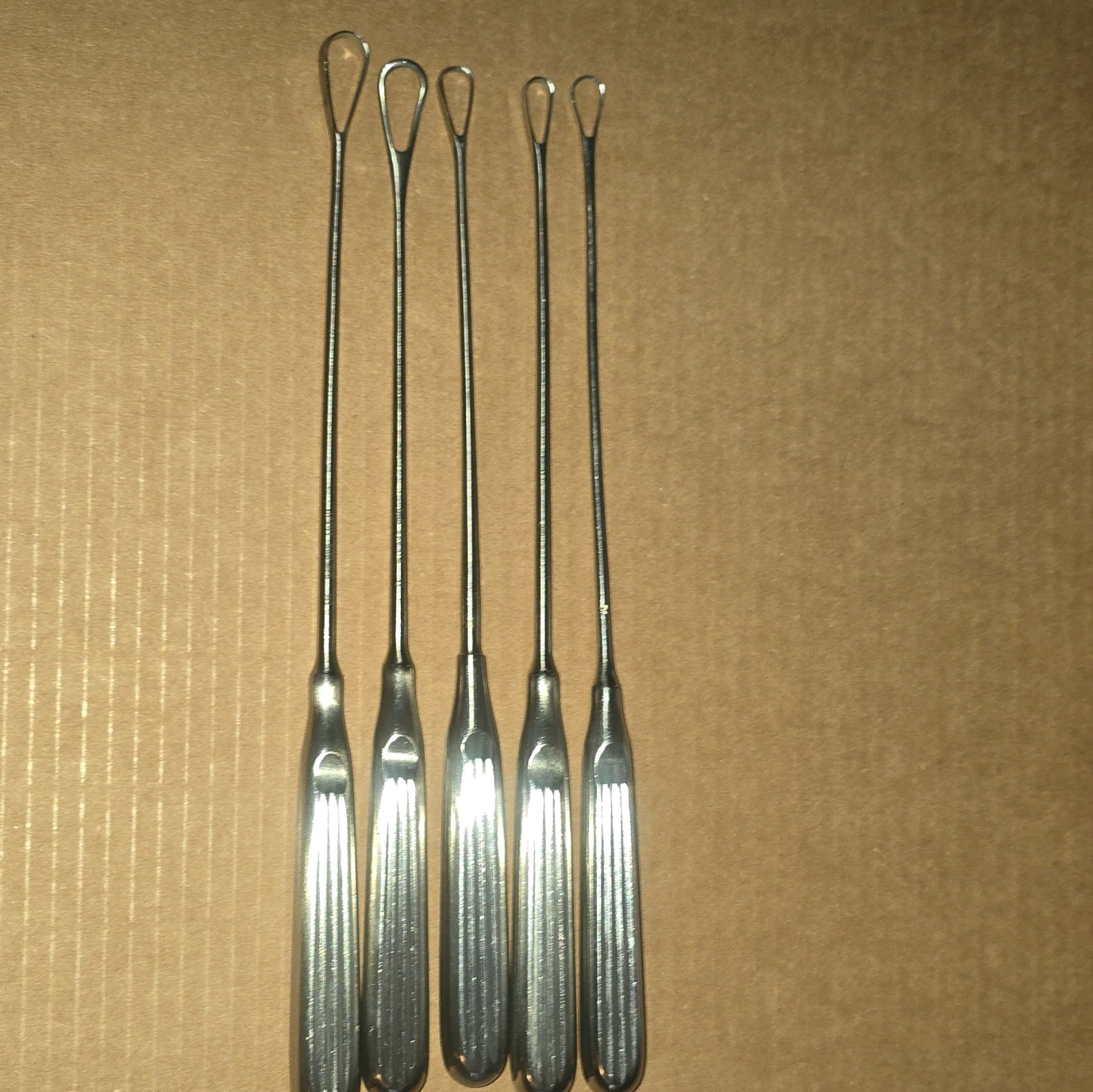 Set Of 5 Jarit Uterine Sims Uterine Curette Set 11″ Sizes 0, 2, 3, 4, 5, 6 OBGYN