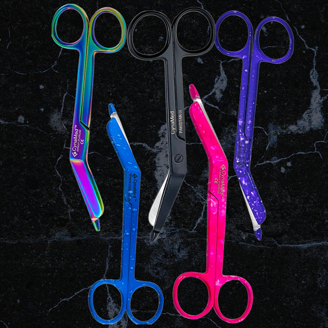 ArTLaB-Medical and Nurse Bandage Scissors 5.5″ Assorted – Zebra Pattern – 5 Pack