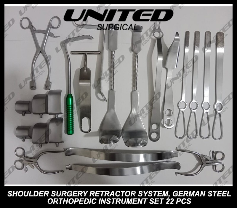 SHOULDER SURGERY RETRACTOR SYSTEM, GERMAN STEEL ORTHOPEDIC INSTRUMENT SET 22 PCS