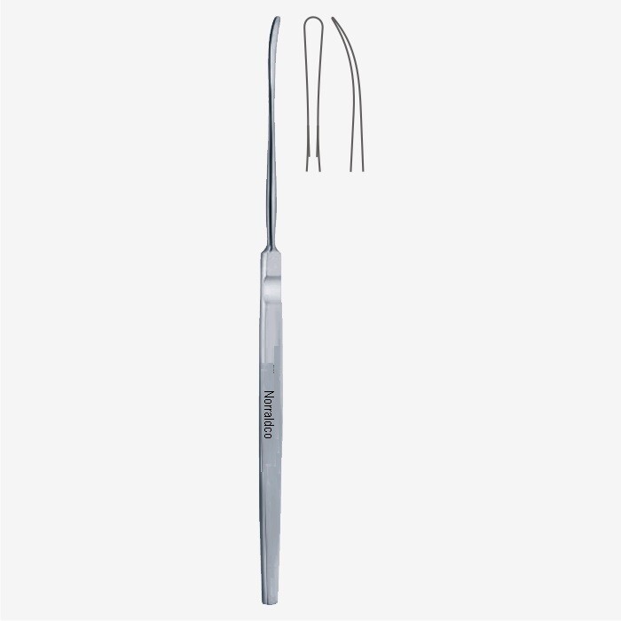 Halle Septum Elevator, 7.25″, Curved 3 mm wide blade, Flat Handle