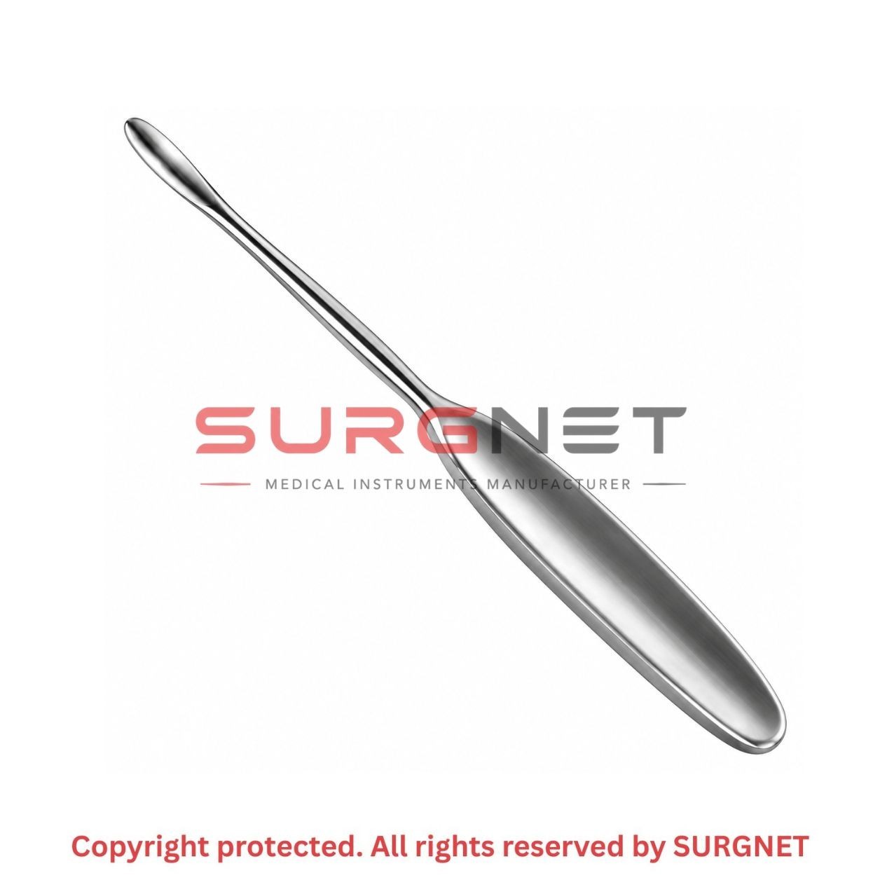 Langenbeck Periosteal Elevator, 7″, Curved Blade, 7 mm wide Blunt Tip, Premium