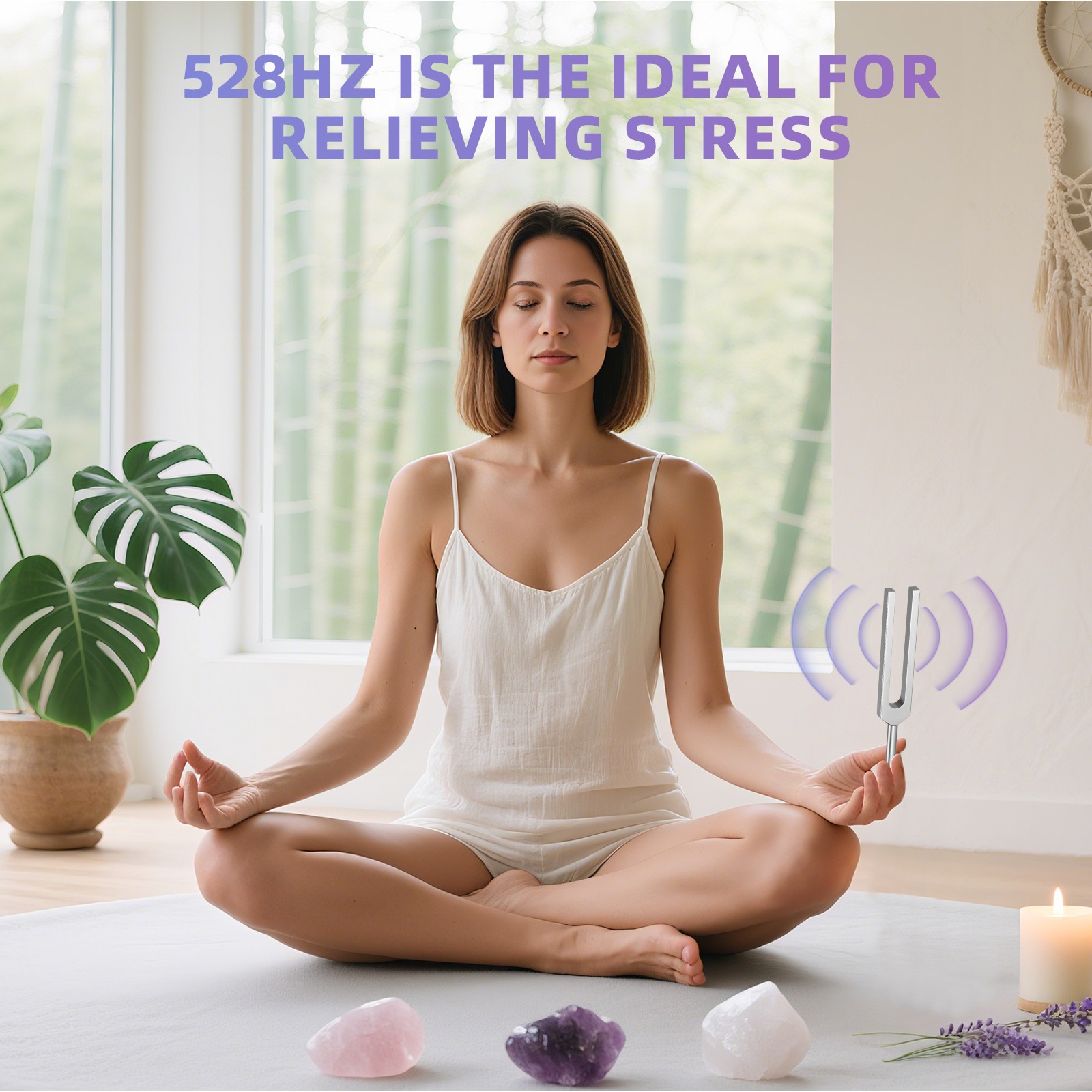 528Hz Healing Tuning Fork With Silicone Hammer Sound Therapy Musical Instrument