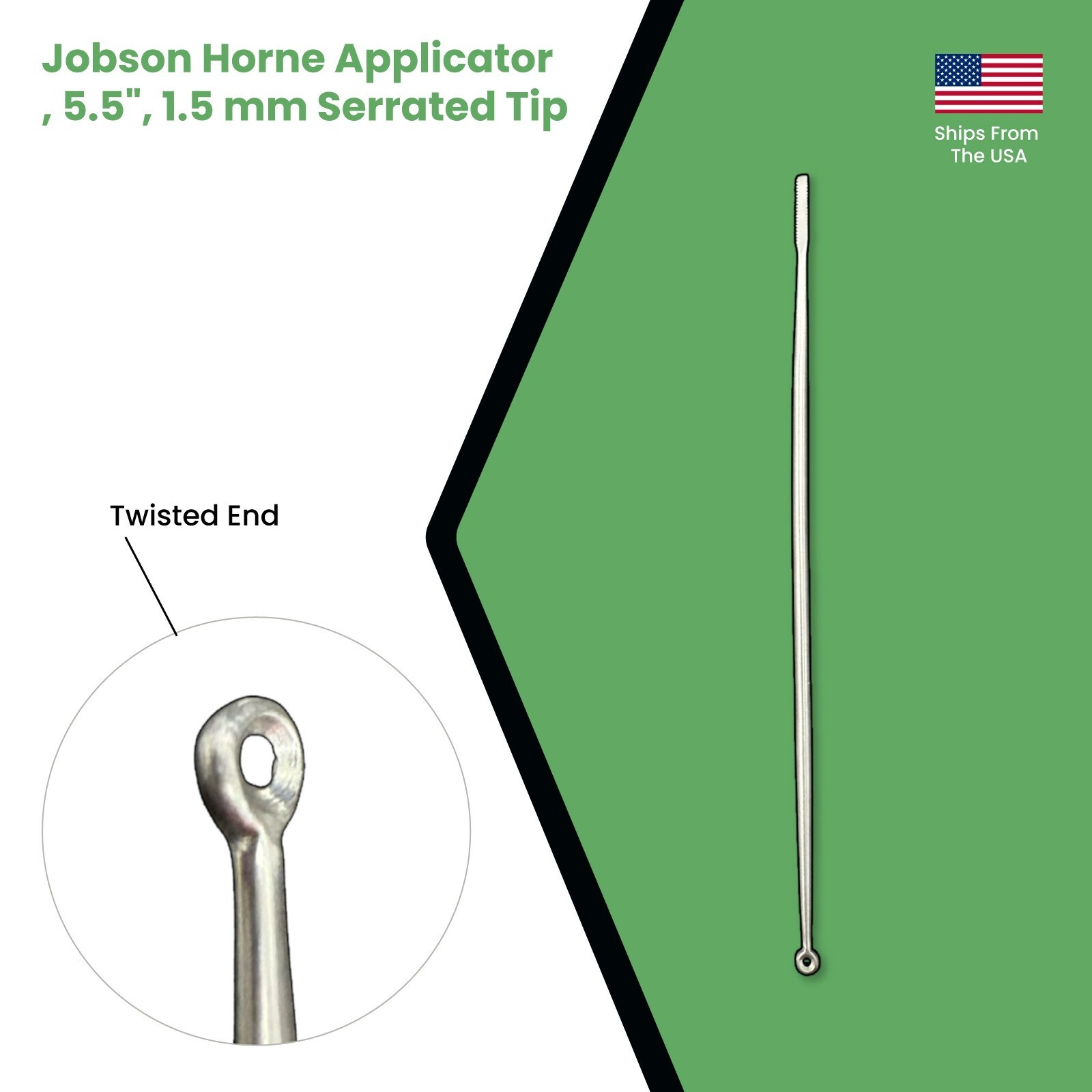 Jobson Horne Applicator, 5.5″, 1.5 mm Serrated Tip