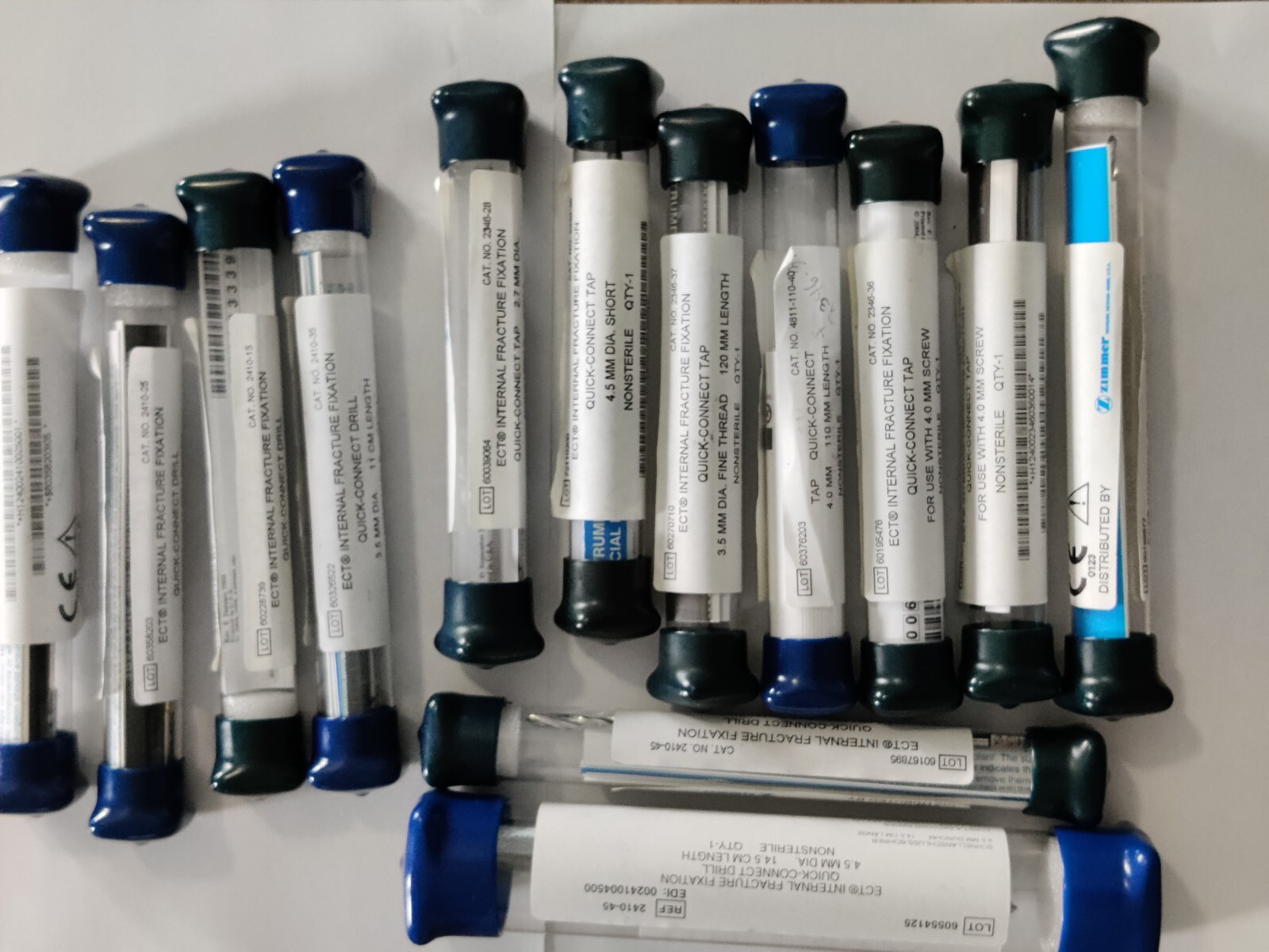 ZIMMER MIX LOT OF NEW ORTOPEDIC TAPS & DRILLS 13PCS IN PACKING
